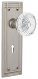 Mission Plate Double Dummy, Keyhole Crystal Meadows Knob, Satin Nickel, MISCME