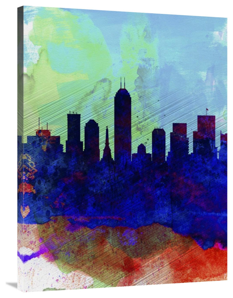 "Indianapolis Watercolor Skyline" Fine Art Print