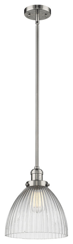 1-Light LED Seneca Falls Pendant, Polished Nickel
