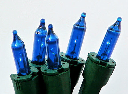 Perm-O-Snap Mini Christmas Lights, Set of 50, Green/Blue