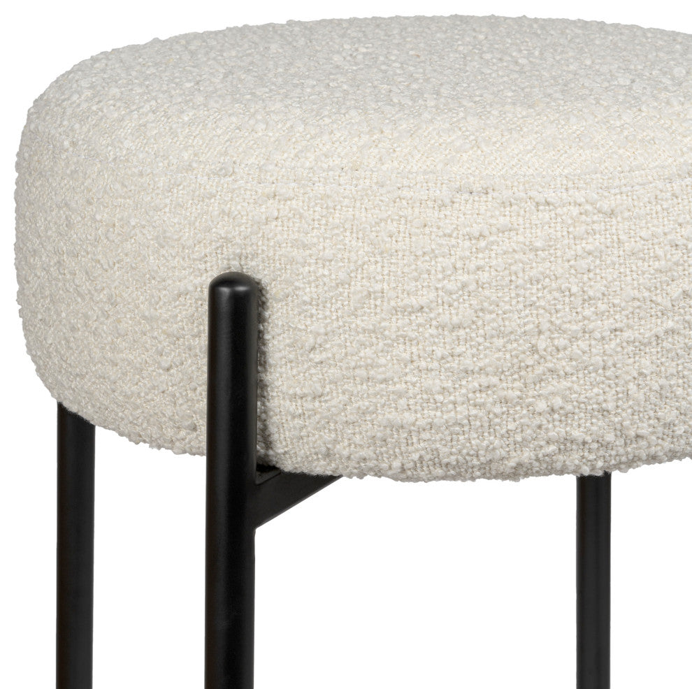 Paola Modern Minimalist Round Backless Metal Cushioned Bar Stool