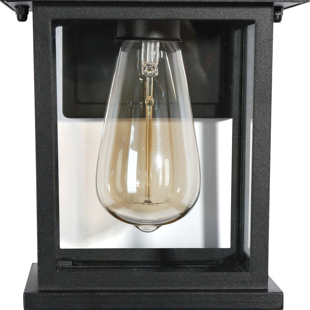 LNC 1-Light Matte Black Transitional Outdoor Wall Sconce, 11"h With Motion Sensor