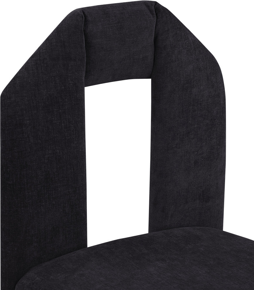 Bennett Upholstered Dining Chair, Set of 2, Black, Chenille Fabric