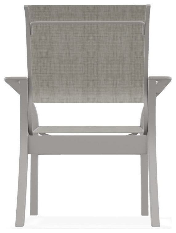 Leeward Sling Stackable Outdoor Dining Chair, Smoke/Warm Gray
