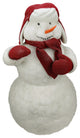 Fluffy Sparkling Glittered Plush Christmas Snowman Figure, White