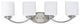 PRUDENCE Transitional 4 Light Brushed Nickel Bath Vanity Wall Fixture White Etch