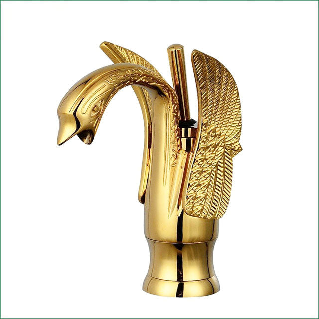 Verona Swan Gold Vanity Sink Faucet