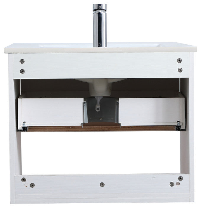 24" Single Bathroom Floating Vanity, White