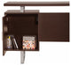 Double Pedestal Office Desk With Metal Sled Legs, Brown