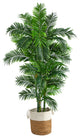 6' Curvy Parlor Artificial Palm Tree, Handmade Natural Jute and Cotton Planter