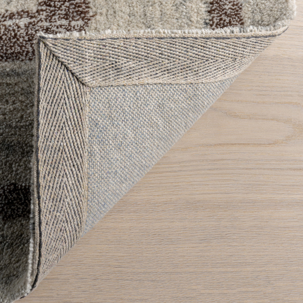 Villa Southwestern Wool Blend Area Rug, Brown 2' 6" x 8'