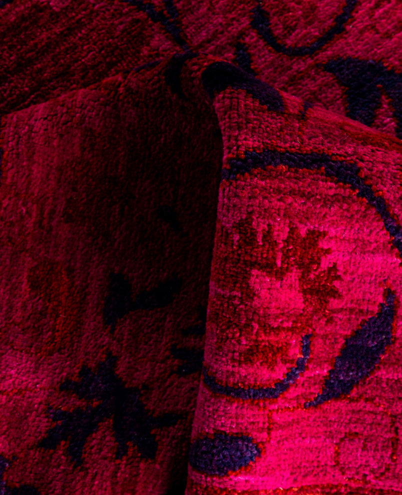 Overdyed One-of-a-Kind Hand-Knotted Area Rug Pink, 4' 2" x 6' 2"