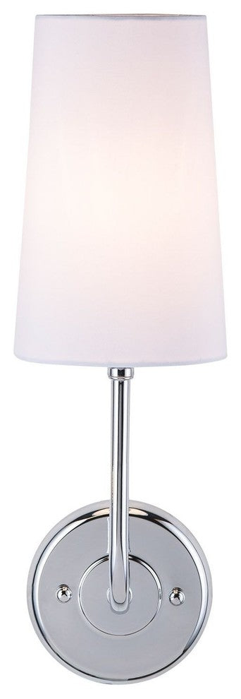 Forma Wall Sconce with Fabric Shade, Polished Chrome