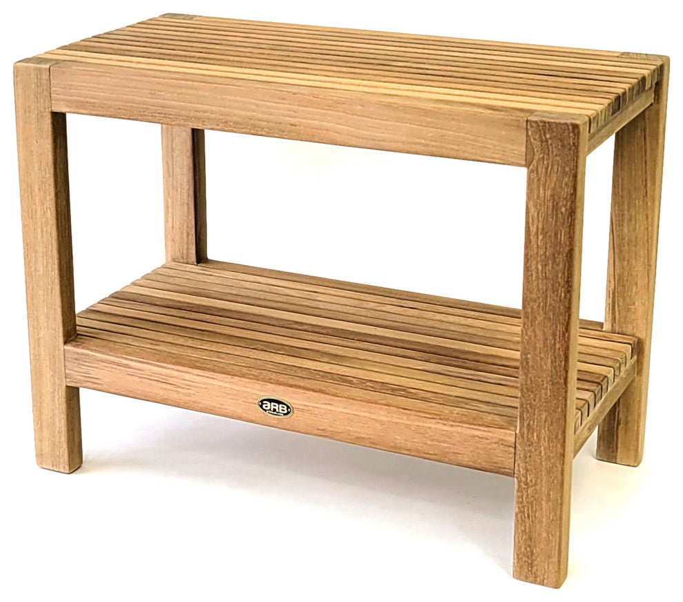 Teak Shower Bench Fiji 24" (60 cm) with Shelf