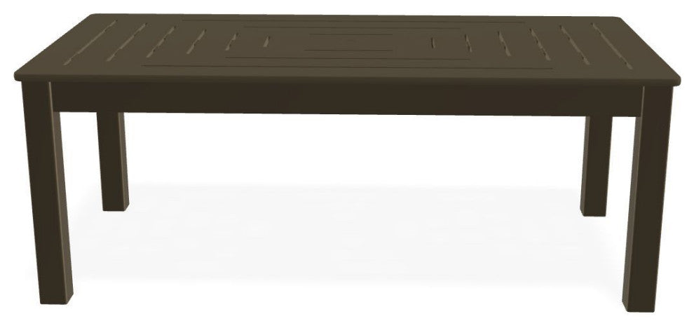24" x 48" Rectangular Marine Grade Outdoor Coffee Table, Beachwood