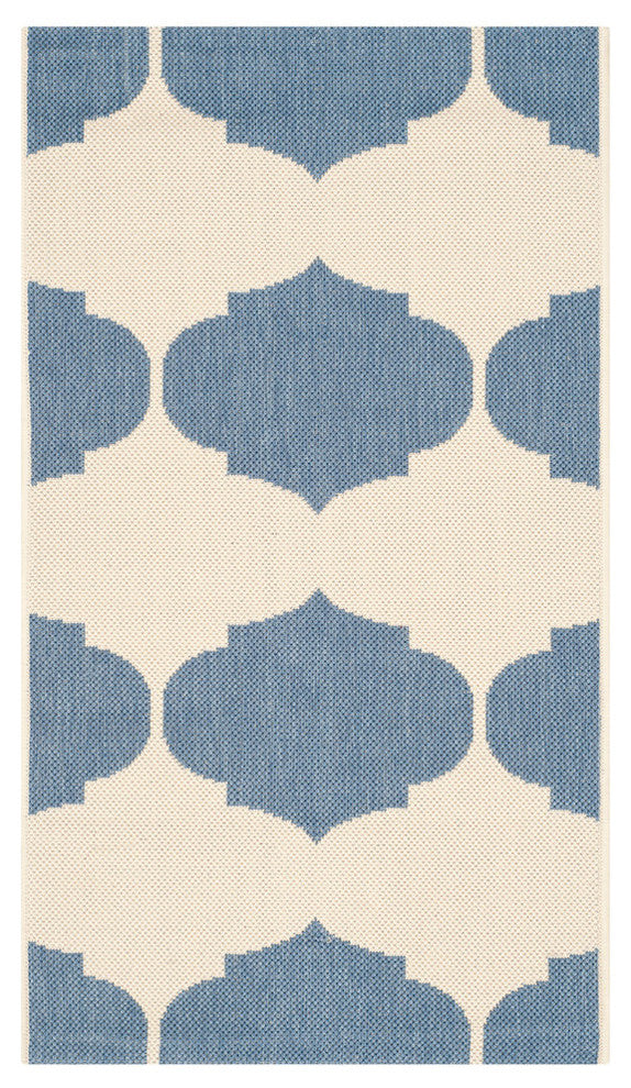 Safavieh Courtyard Cy6162-233 Beige, Blue Area Rug, 2'0" X 3'7"