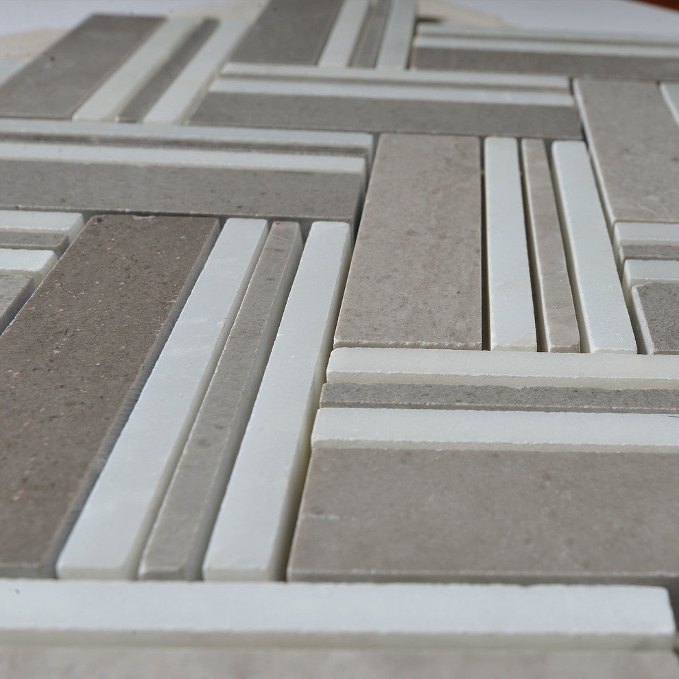 12"x11" Quilt Collection, Mohegan, Mixed Big Herringbone, Polished, Set of 50