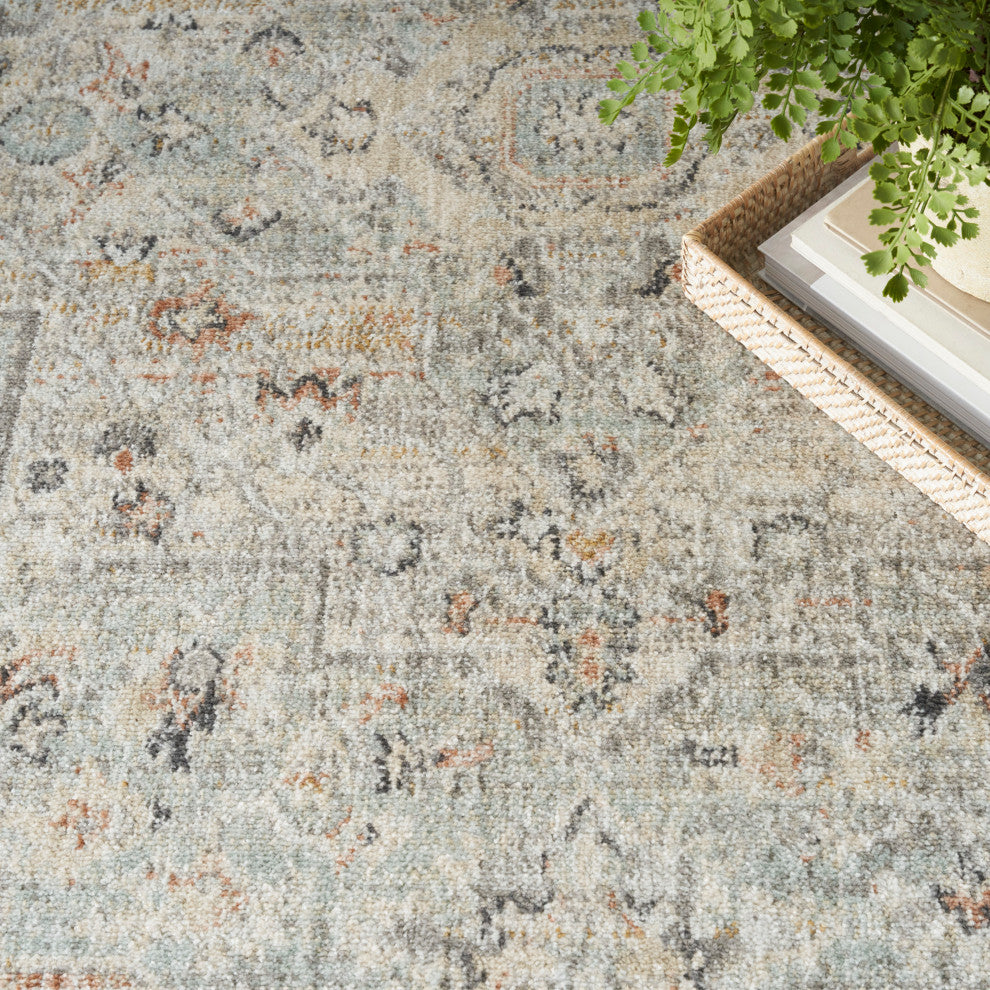 Nourison Oushak Home 6' x 9' Light Grey Vintage Indoor Rug