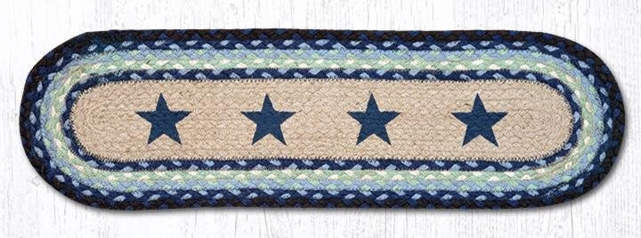 St-Blue Stars Oval Stair Tread 27"x8.25"