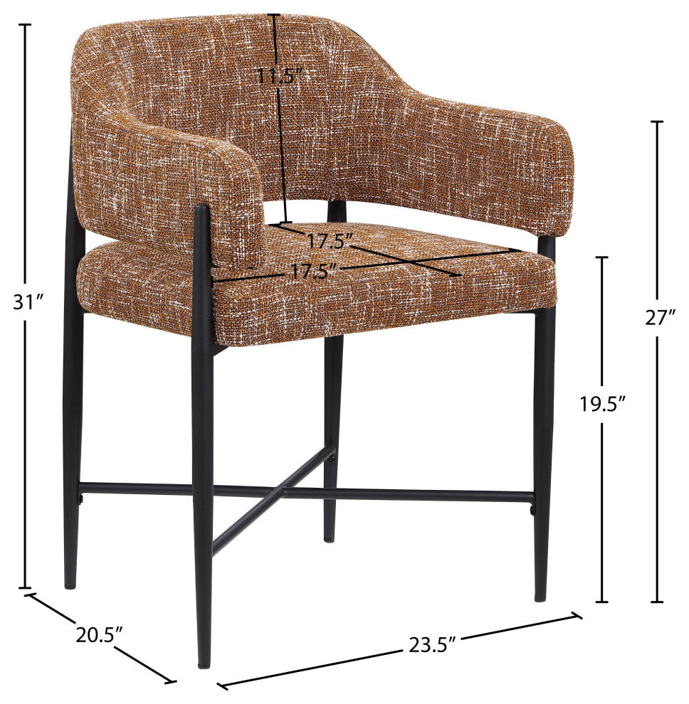 Dame Upholstered Dining Chair, Cognac