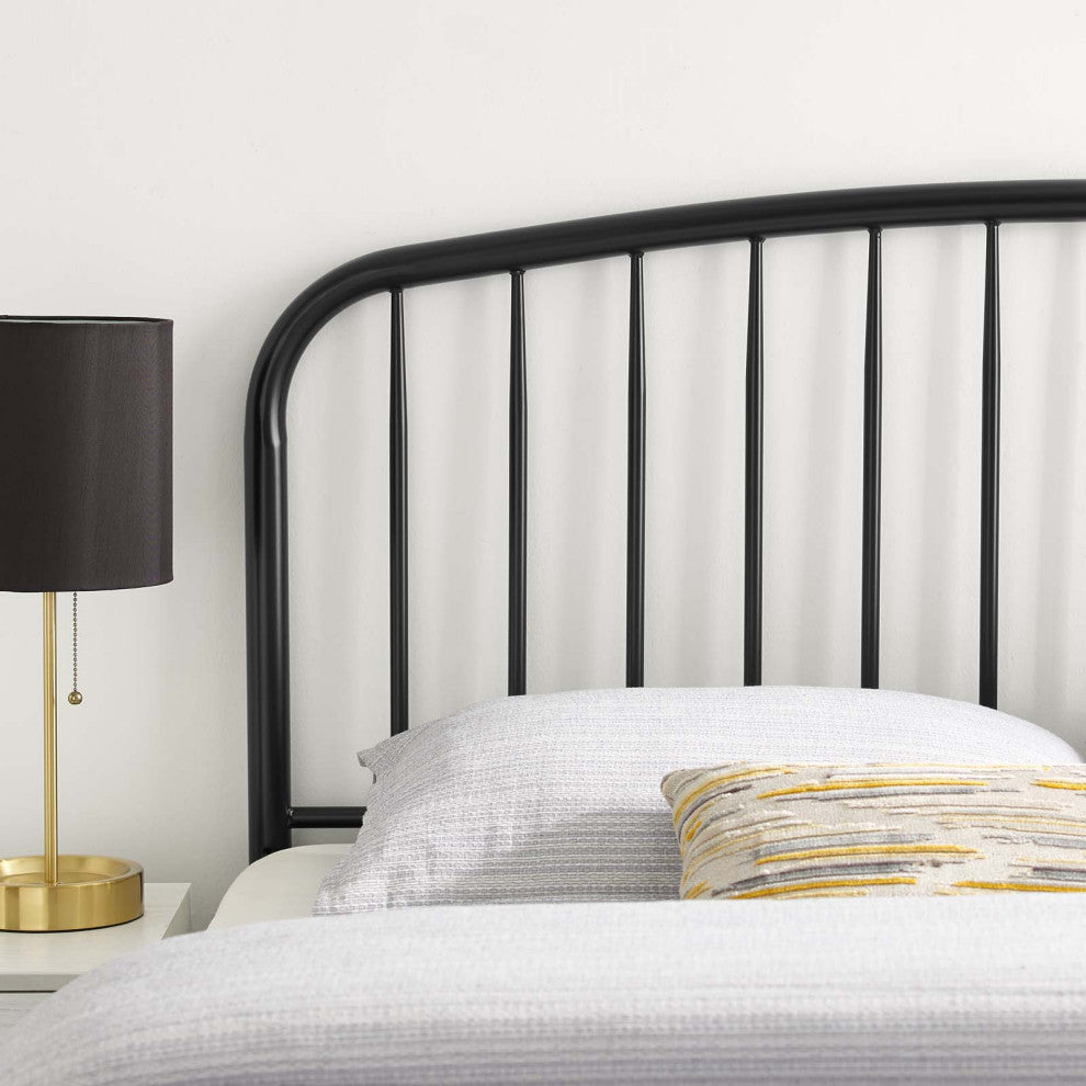 Nova Twin Metal Headboard-Black