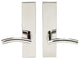 Brussels Lever, Full Dummy Tubular Pair, Left Hand, Polished Stainless Steel