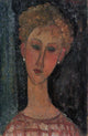 Amedeo Modigliani A Blond Wearing Earings - 18" x 27" Premium Canvas Print