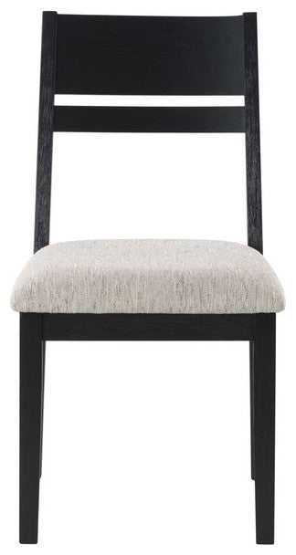 Safavieh Couture Bellalexa Wood Dining Chair, Black/Light Grey