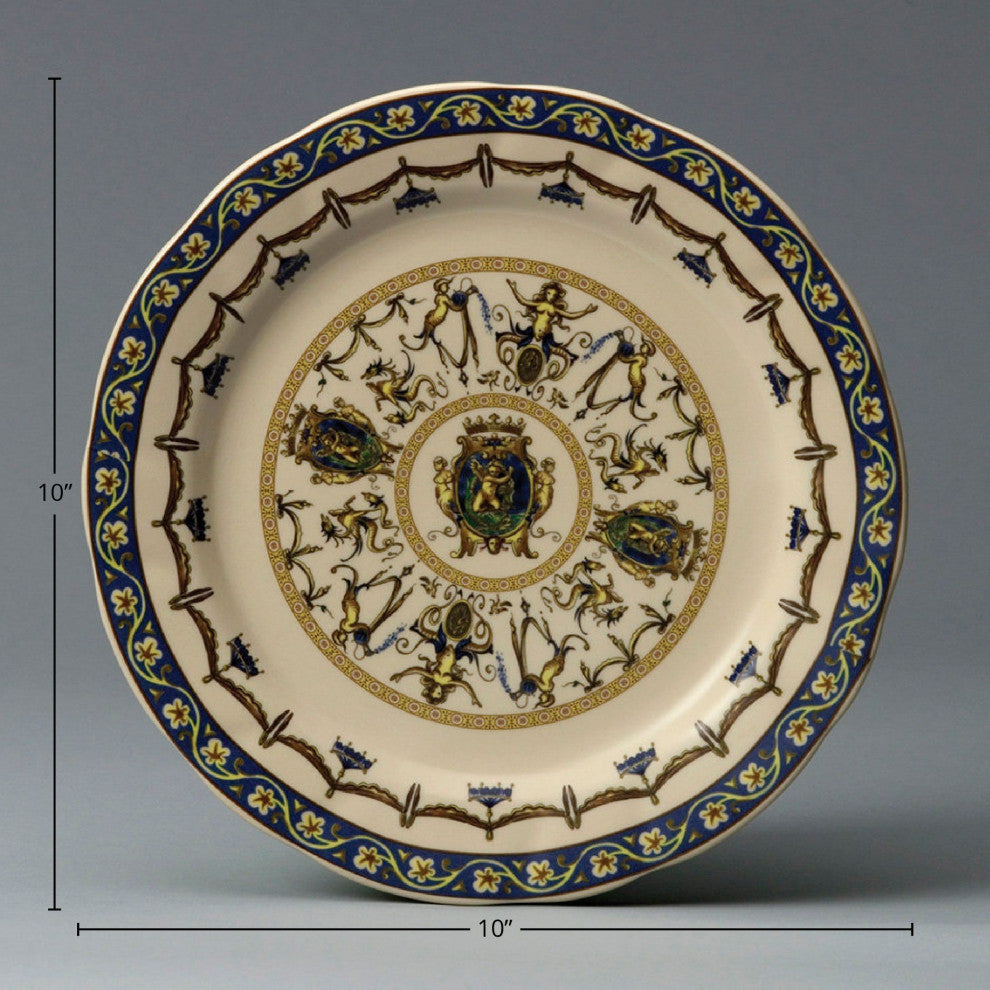 Marquart Porcelain Decorative 10" Dinner Plate, Cream