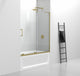 Home Living 60X60 Frameless Sliding Tub Door, Brushed Gold
