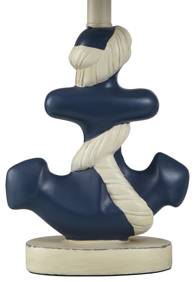 Montauk Molded Nautical Anchor Table Lamp Navy and White Finish