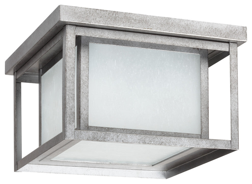 Generation Lighting Lighting 2-Light Outdoor Flush Mount, Weathered Pewter