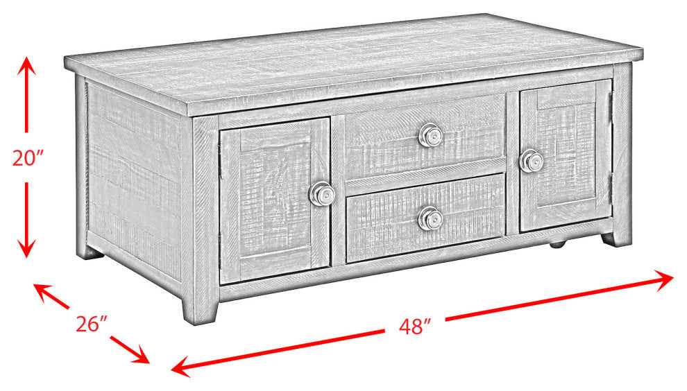 Picket House Furnishings Kahlil 2-Drawer Coffee Table With Lift Top