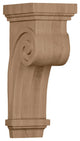 4 1/2"W x 5 5/8"D x 12"H Scroll Corbel , Red Oak
