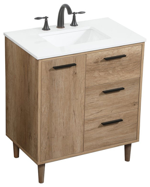 Bailey 19" Modern Natural Oak-Light Bathroom Vanity