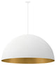 Elias Dome Pendant 8-Light Champagne Gold interior Shade, Matte White