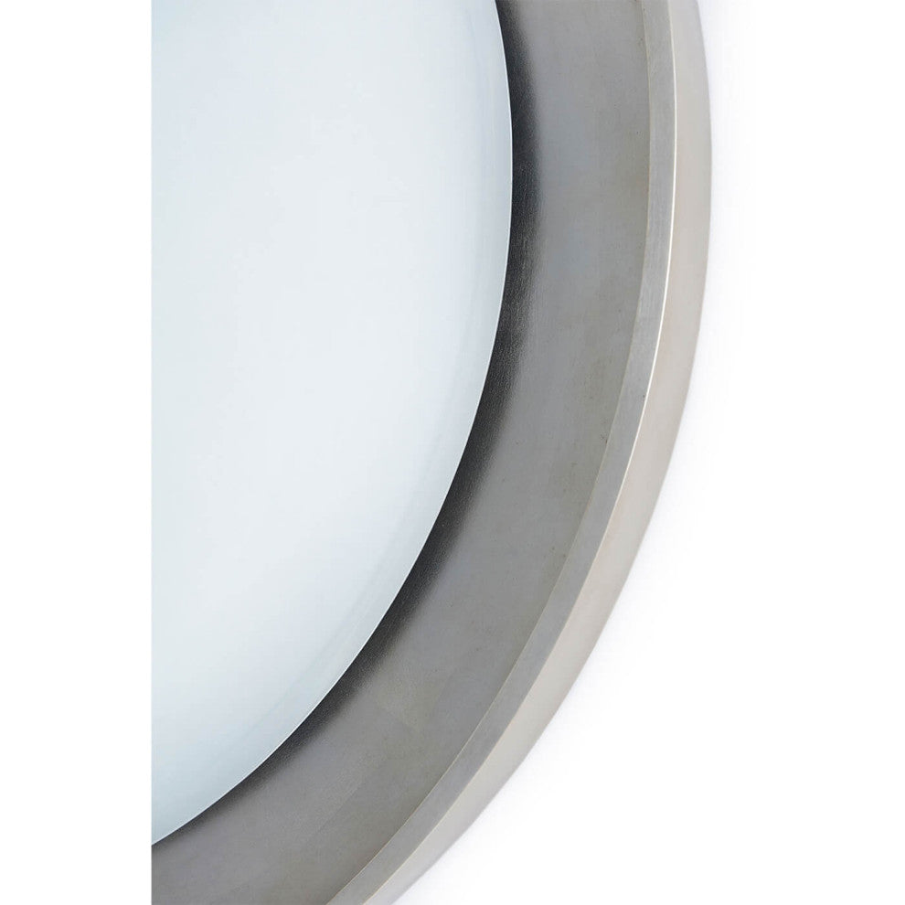 Modern Round Silver Leaf Mirror