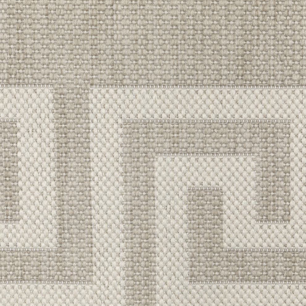 Parlan Aztec Border Indoor-Outdoor Area Rug, Gray, 1'10"x7'3"