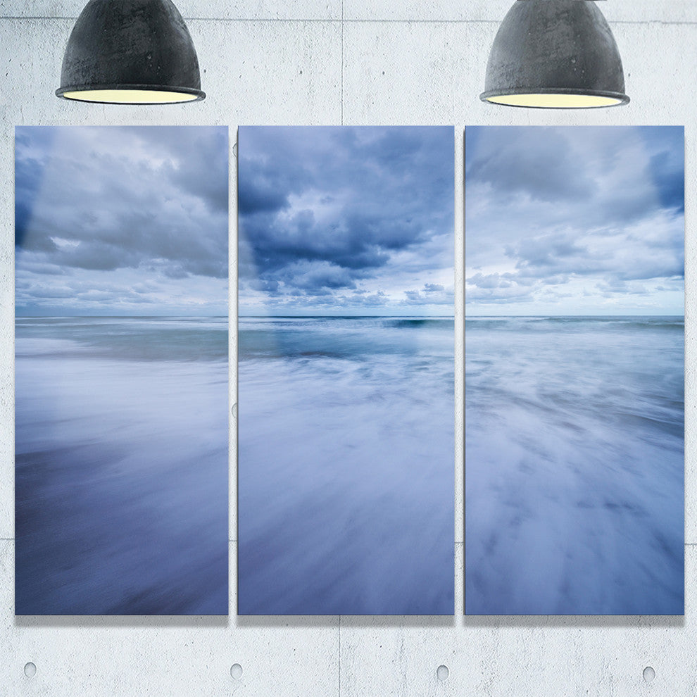 "Stormy Clouds Over Ocean" Metal Wall Art, 3 Panels, 36"x28"