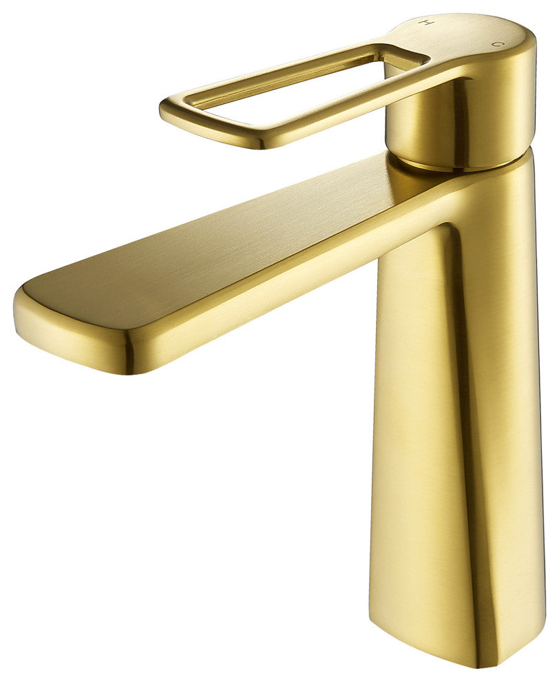 Paula Single Hole Single-Handle Bathroom Faucet, Brushed Gold