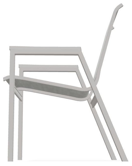 Bazza Sling Stackable Outdoor Dining Chair, Sicily/Warm Gray