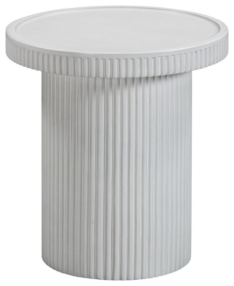 Darcy Concrete Side Table, White