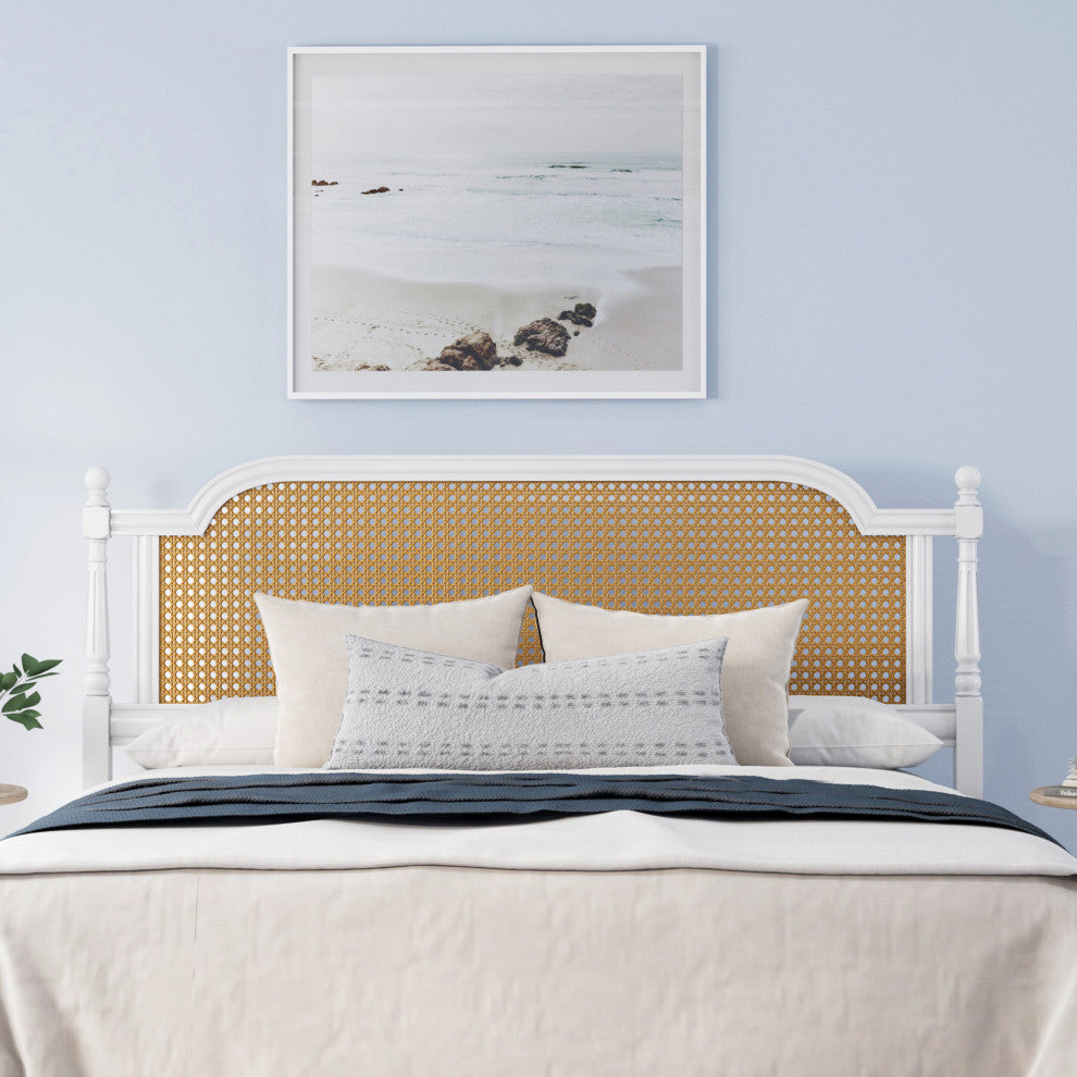 Melanie Wood and Cane Headboard, King