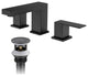 Cube 8" Widespread Bathroom Sink Faucet With Drain Assembly, Matte Black