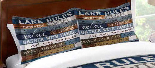 Laural Home Lake Rules Comforter Sham