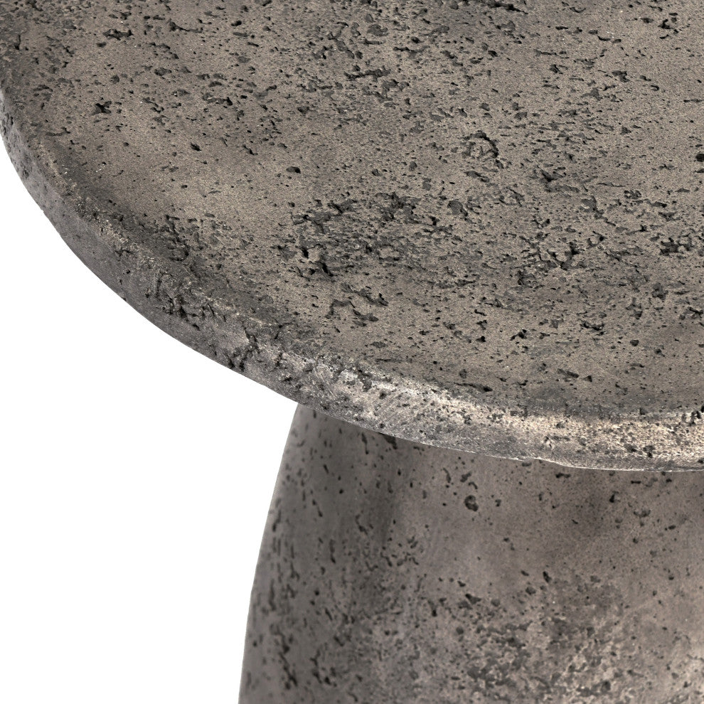 Collins 16" Concrete Outdoor Accent by Kosas Home   , Dark Gray