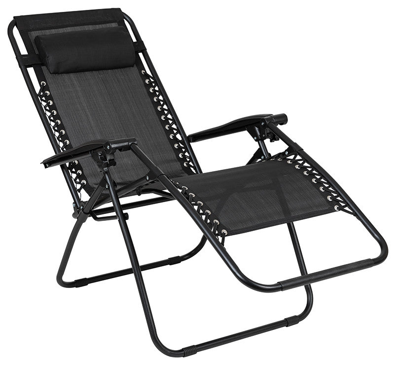 Adjustable Folding Mesh Zero Gravity Reclining Lounge Chair, Set of 2, Brown