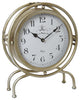 Plutus Brands Table Top Clock, Silver Metal