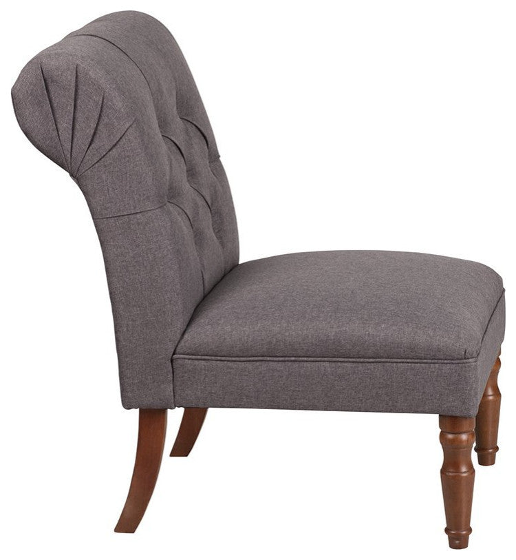 Hercules Elm Park Series Gray Fabric Tufted Chair