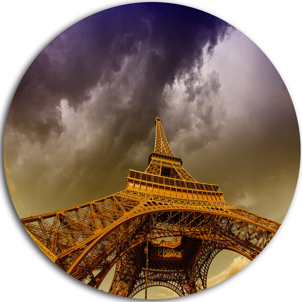 Eiffel Tower And Gorgeous Sky, Photography Round Wall Art, 23"